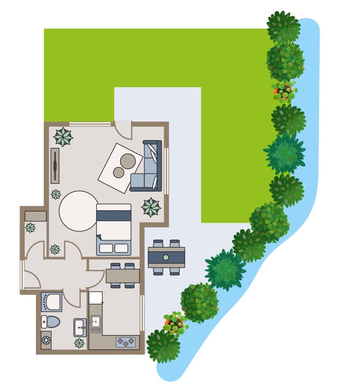 Studio-Apartment Mit Garten, Parkplatz & Kueche 오펜부르크 외부 사진